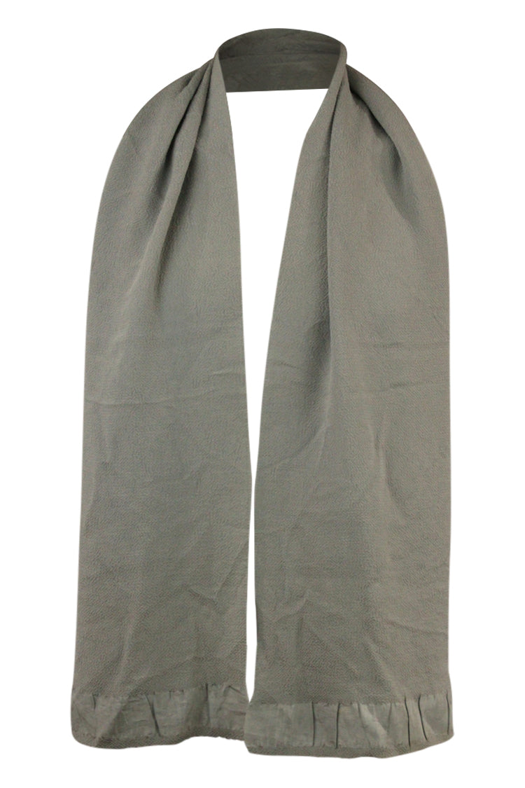 Plain gray silk vintage scarf