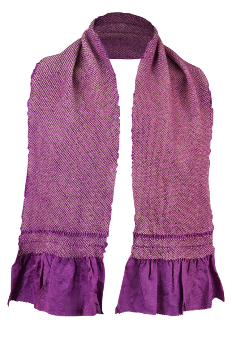 purple vintage silk scarf with shibori design