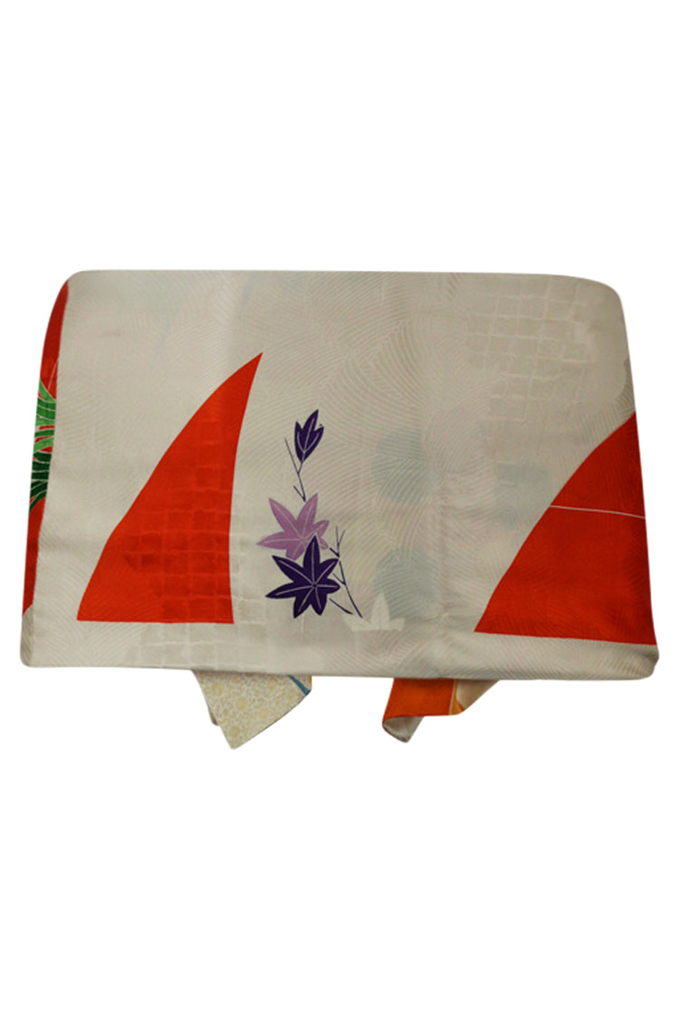 lining of refashioned kimono silk scarf