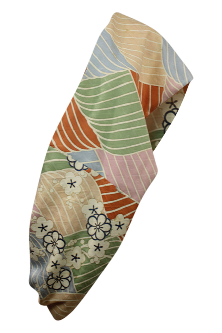 infinity silk scarf refashioned from vintage kimono