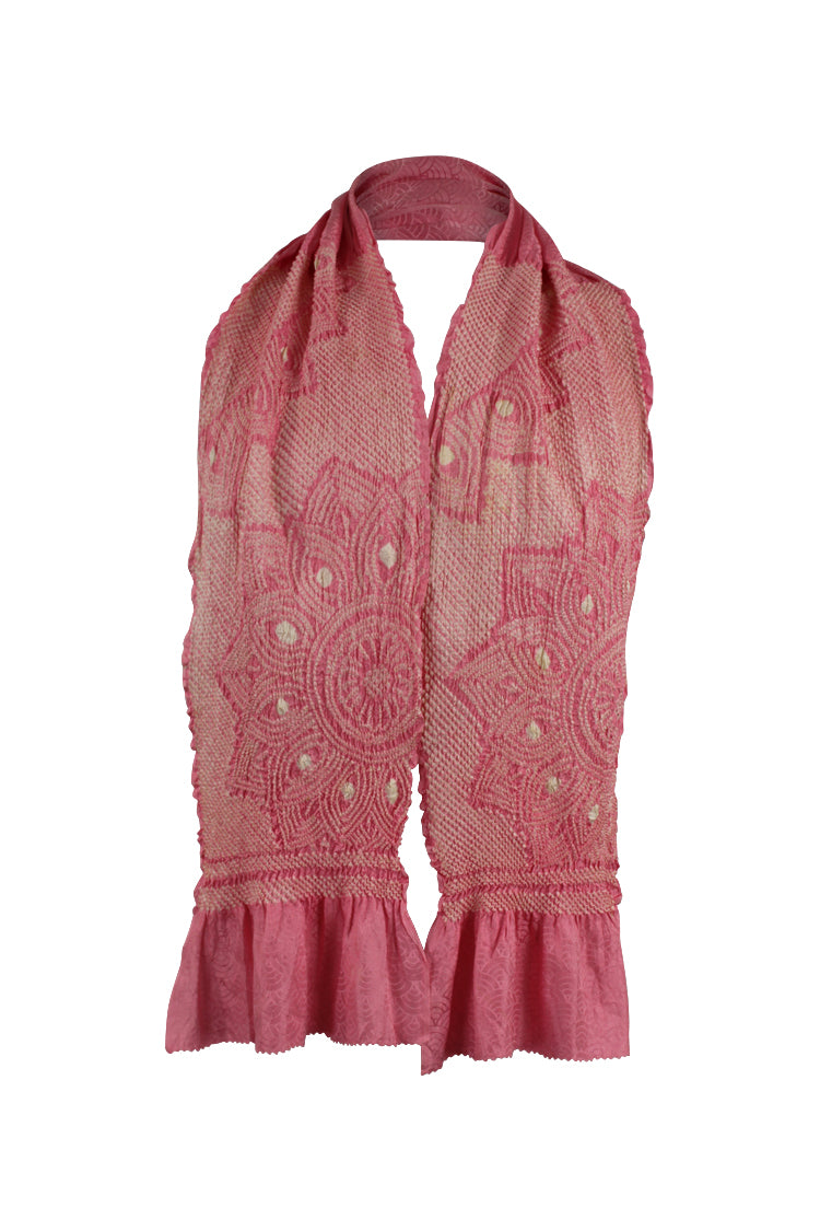 Pink sash scarf with tie dyed design