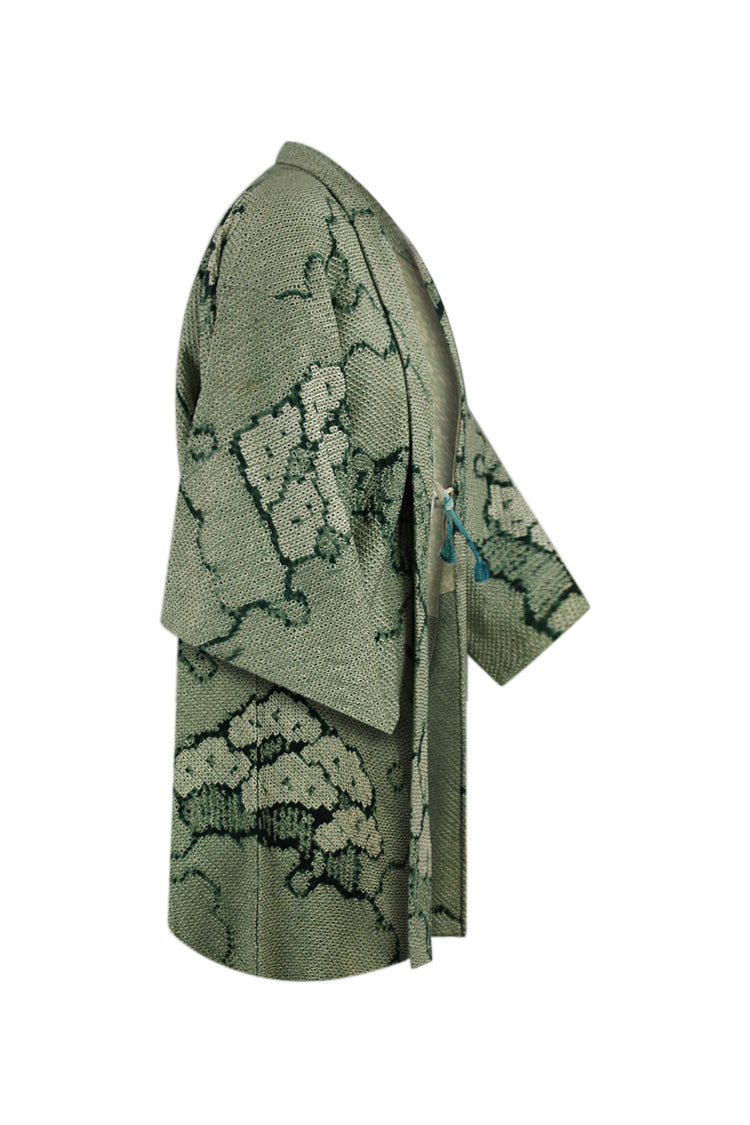 Forest and hill design of refashioned kimono jacket