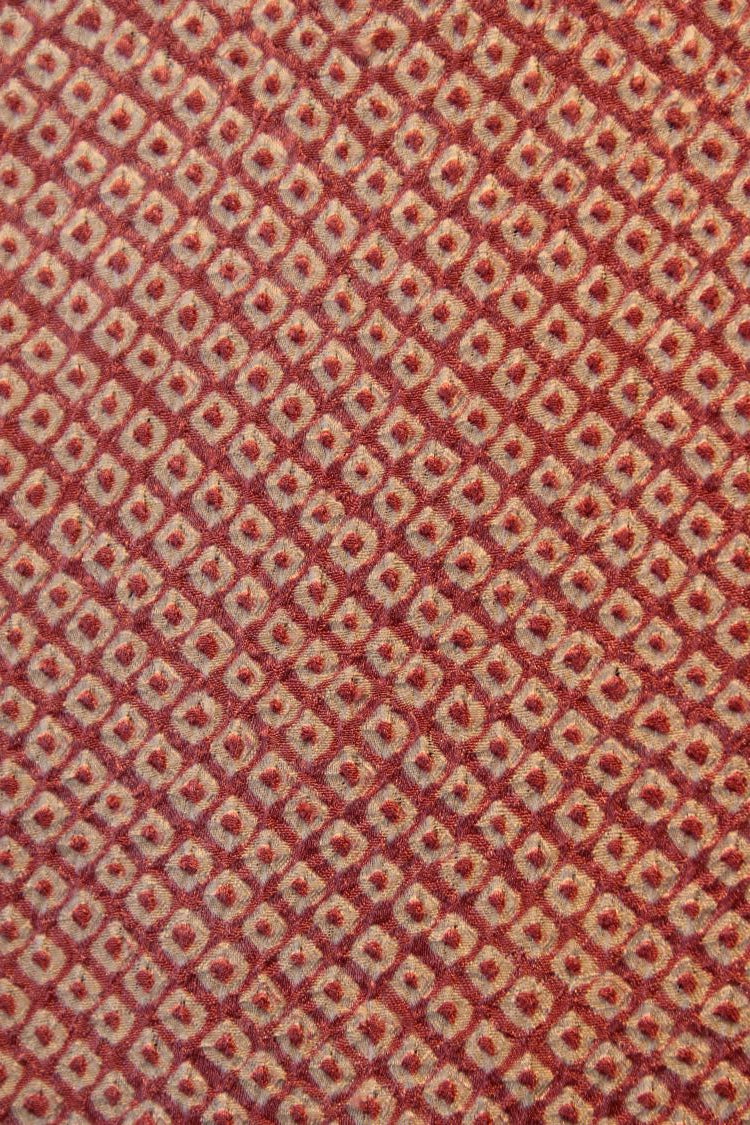 detail of hand tied shibori dots on silk kimono scarf