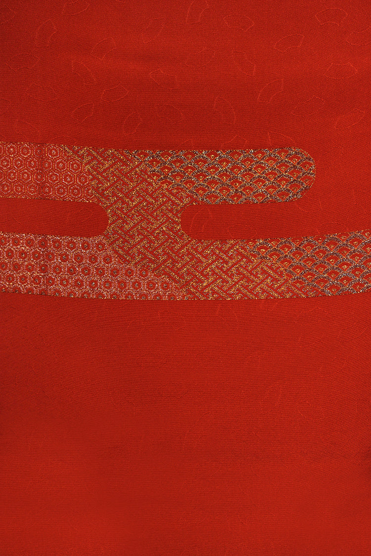 detail of gold woven design on vintage kimono silk