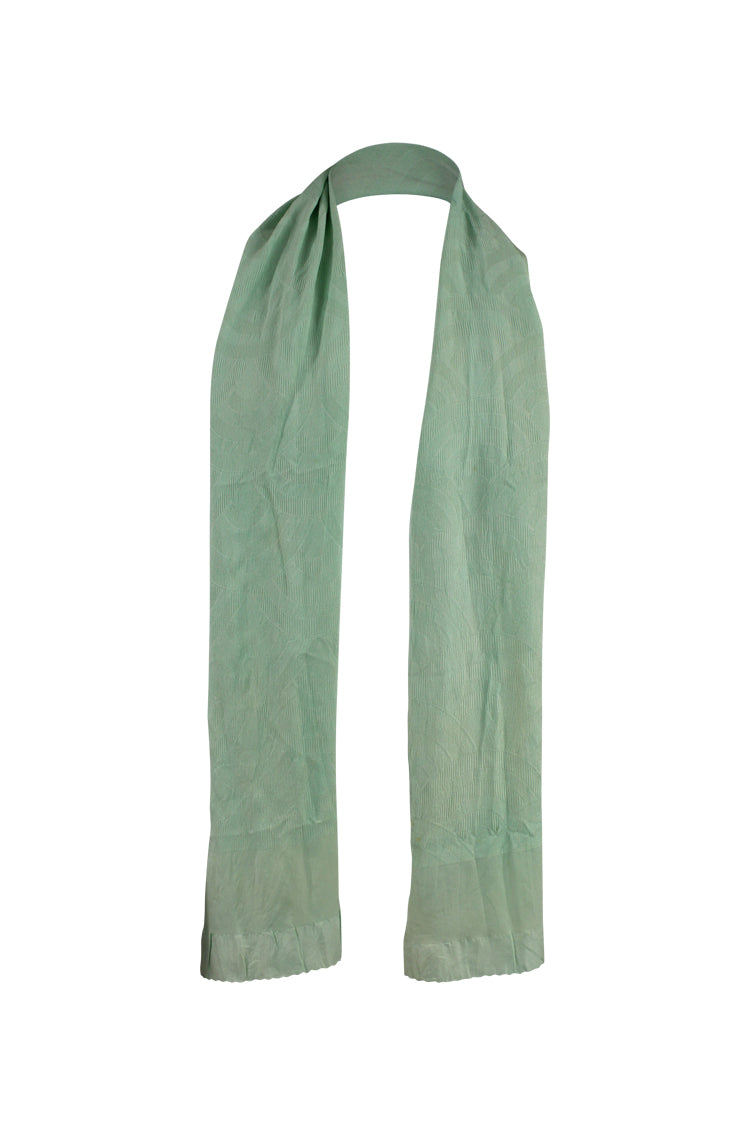 Lime green silk sash scarf - Kiku 