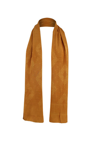 bronze silk scarf with interlocking star design