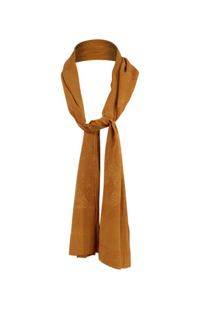 bronze silk scarf with interlocking star design