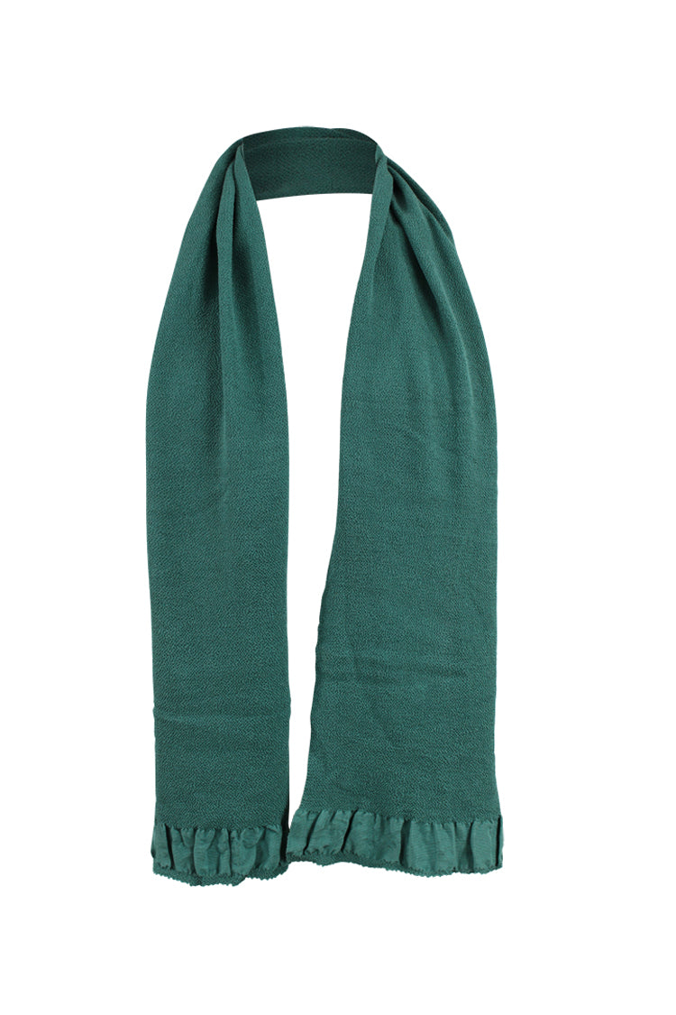 turquoise green vintage silk scarf